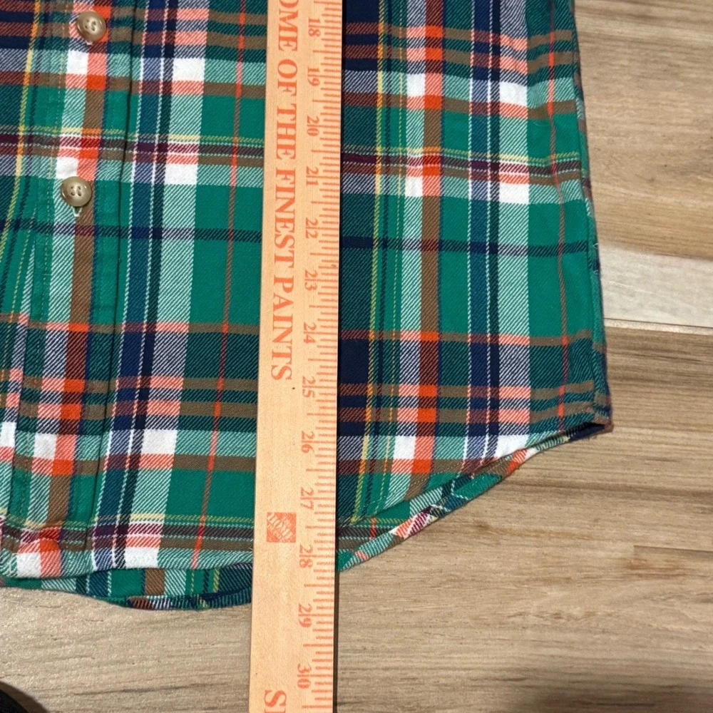Polo Ralph Lauren Mens Flannel Shirt Green Plaid Elbow Patches Cotton Medium - Picture 6 of 7
